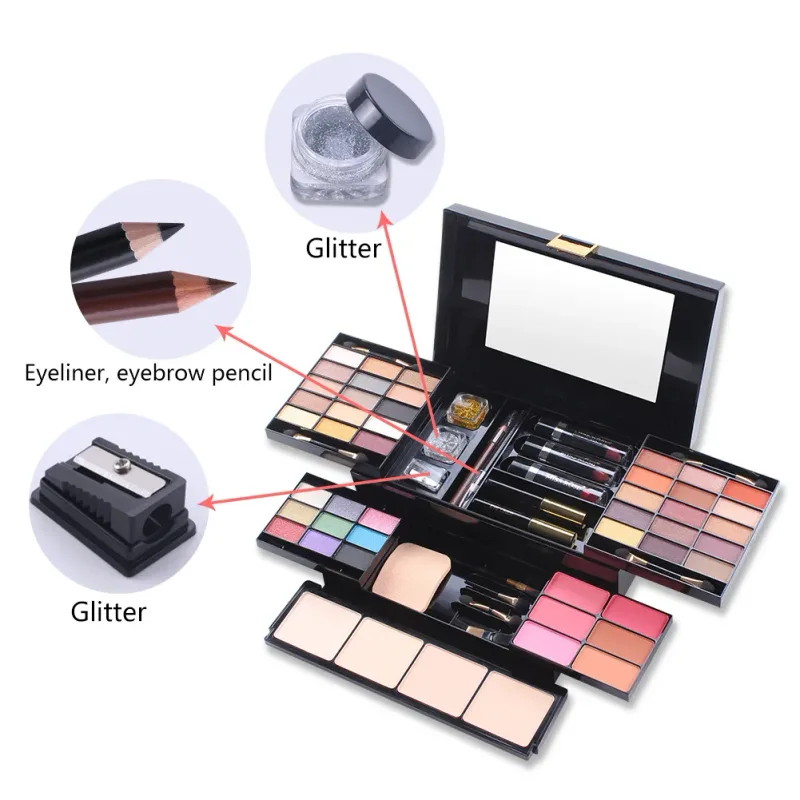 Professional Makeup Set Box Matte Glitter Eyeshadow Foundation Powder Kit Blush Women Multi-functional Palette Cosmetic Case — image 7
