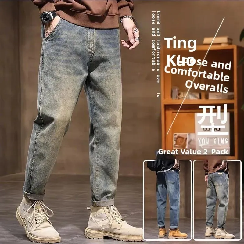 Frühling Sommer Neue Retro männer Jeans Gerade Bein Elastische Casual Vielseitig Klassische Mid-Rise Lange Hosen Bequeme Passform — image 5