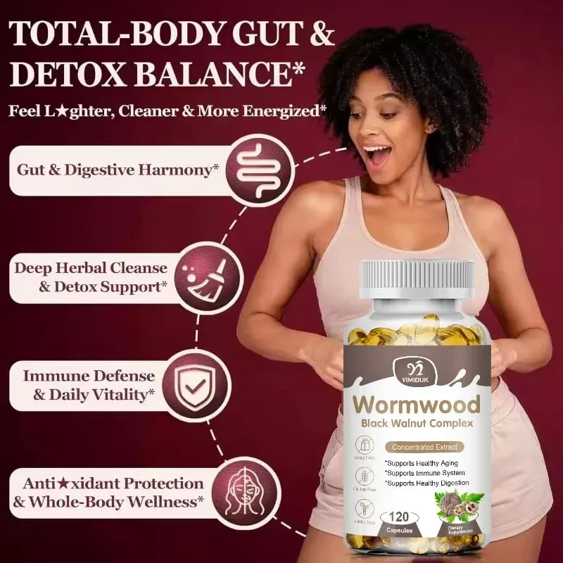High Potency Parasite Cleanse Capsules Wormwood Black Walnut Supports Intestinal Cleansing Detox & Gut Health for Adults — image 4