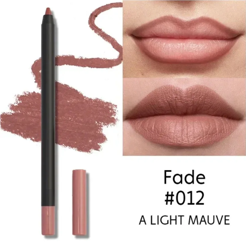 Nude Brown Lip Liner ดินสอลิปสติก Matte Smooth Waterproof Lipliner Long Lasting Non-stick Cup ลิปสติกปากกาความงามเครื่องสำอาง — image 9