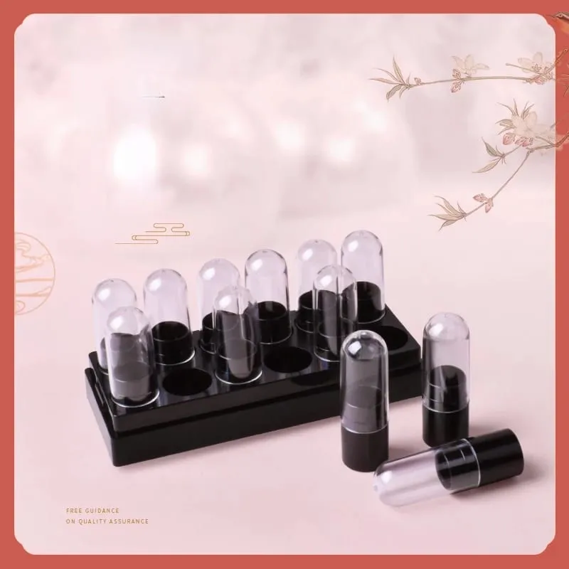Diy Bahan Gincu Buatan Tangan Acuan Contoh Aluminium 12 lubang Buatan sendiri 9.3mm Tiub Sampel Kecil Gincu Set Tiub Kosong — image 3