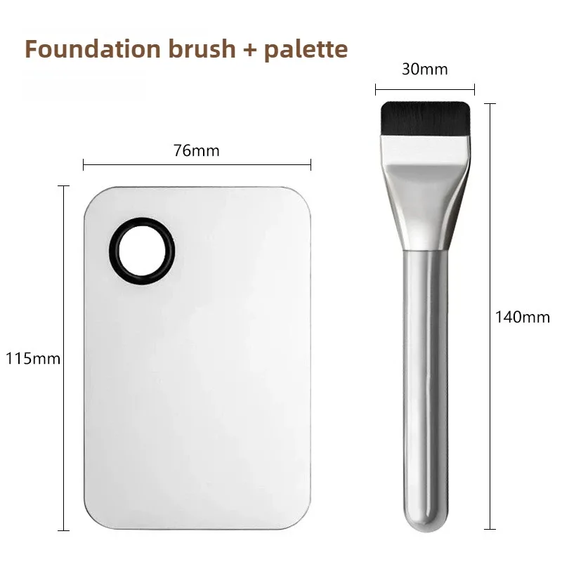Ultratynd Foundation Brush Makeup Mixing Palette med Spatel Flad Face Contour Brush Kosmetisk Puff Blender Beauty Makeup Tools — image 9