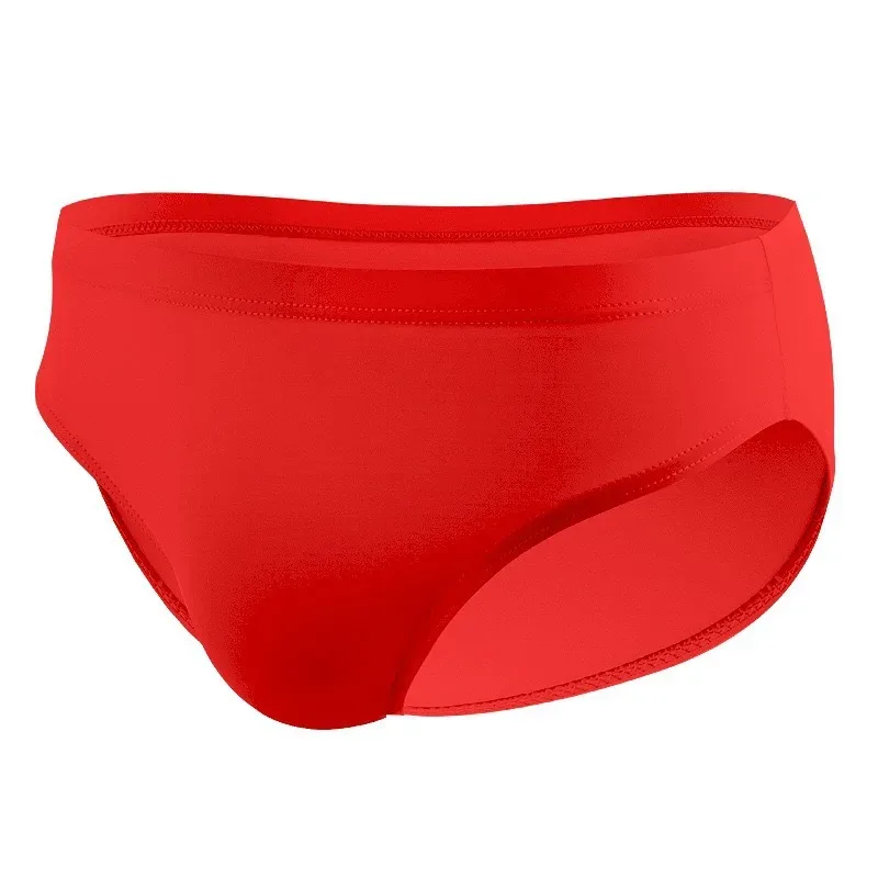 Slips en soie glacée pour hommes, sous-vêtements fins à séchage rapide, taille basse, couleur unie, sous-vêtements masculins Sexy avec poche bombée en U, culotte respirante — image 3