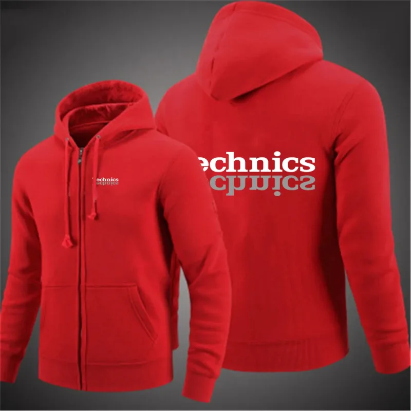 2025 High Street Solid Color Coat Spring And Autumn Man's Leisure Versatile Hoodies Technics DJ 1200 Logo Print Fashion Jacket — image 7