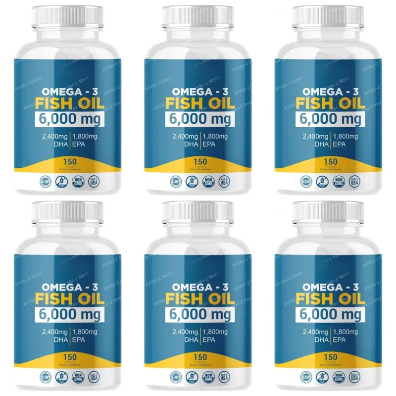 Omega-3 Olio di pesce 6000 mg Capsule molli Alto DHA Formula EPA 2400 mg DHA 1800 mg EPA Non OGM 150 capsule Cuore Cervello Supporto nutrizionale — image 12