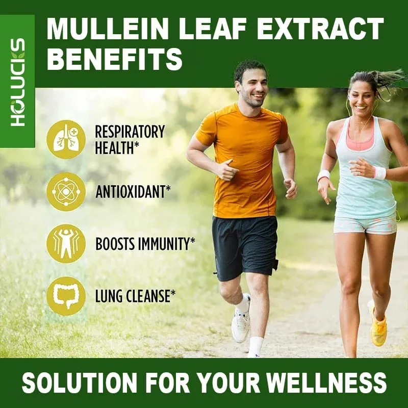 Viên nang chiết xuất từ lá Mullein cao cấp với Vitamin C Hỗ trợ long đờm Làm dịu đường thở & Giảm kích ứng Sức khỏe phổi — image 4