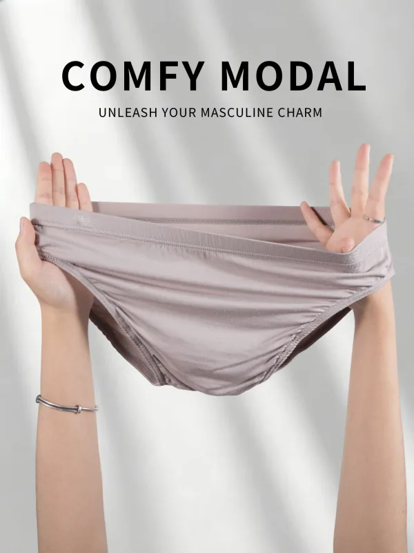 Herren-Slip aus Modal, ultradünn, nacktes Gefühl, niedrige Leibhöhe, hochelastisch, atmungsaktiv, 3D-Konvexbeutel-Unterwäsche
