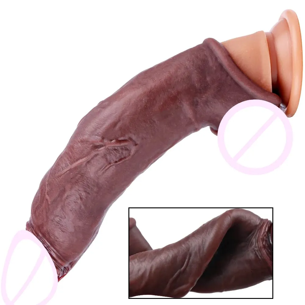 Manicotto per l'erezione dell'addestramento del pene Uomo adulto sexy Manicotto del pene in silicone Anello del rubinetto Estensore Giocattolo del sesso maschile Cazzo dildo — image 1