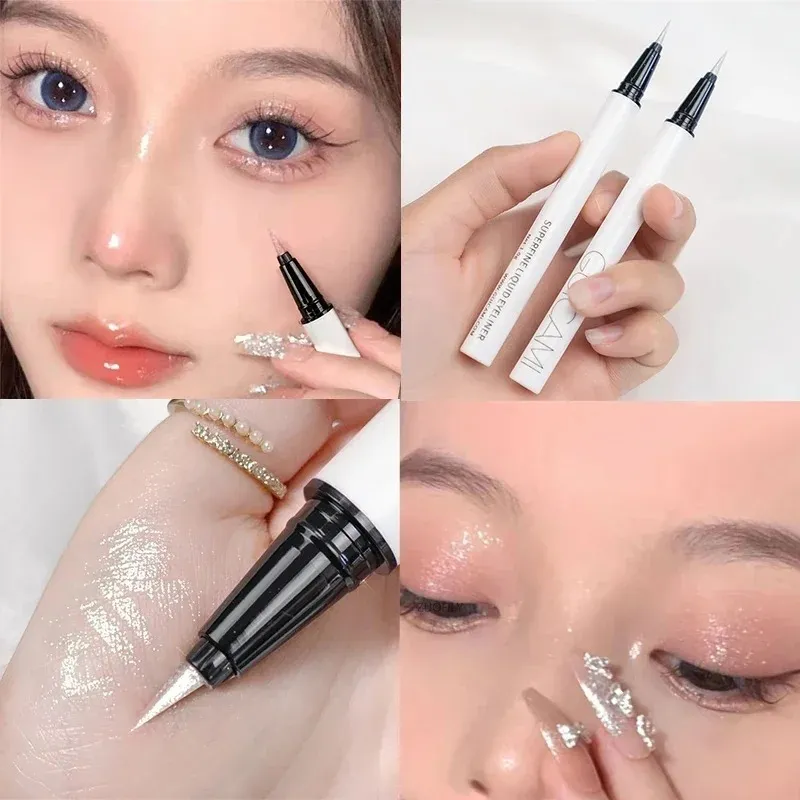 Stylo Eyeliner liquide blanc nacré, longue durée, brillant, sans étourdissement, séchage rapide, ver à soie couché, maquillage pour les yeux éclaircissants — image 6