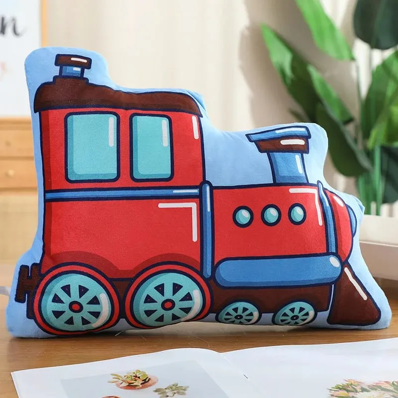 Trasporto pubblico colorato peluche cuscino imbottito escavatore moto serbatoio aereo divano decorazione della stanza cuscino uomini presenti — image 15