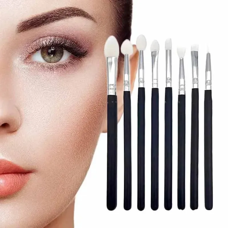 Brochas maquillaje silicone sombra lábio aplicador pincéis de maquiagem delineador lábio escova profissional sombra de olho ferramentas cosméticas