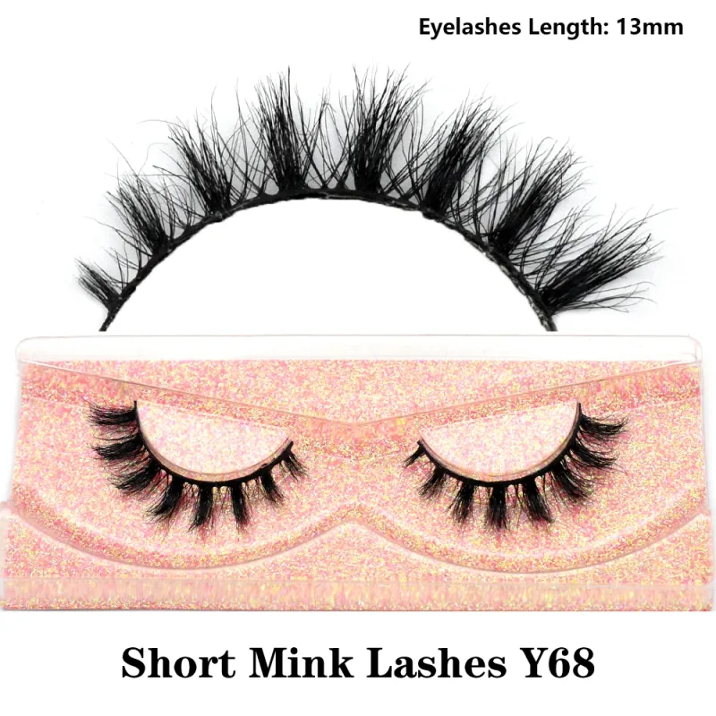 Mink จริงปุยสั้น Eye Lashes Extension Wispy นุ่มธรรมชาติขนตาปลอมสั้นสวมใส่ทุกวัน Full Strip Lashes แต่งหน้า — image 25
