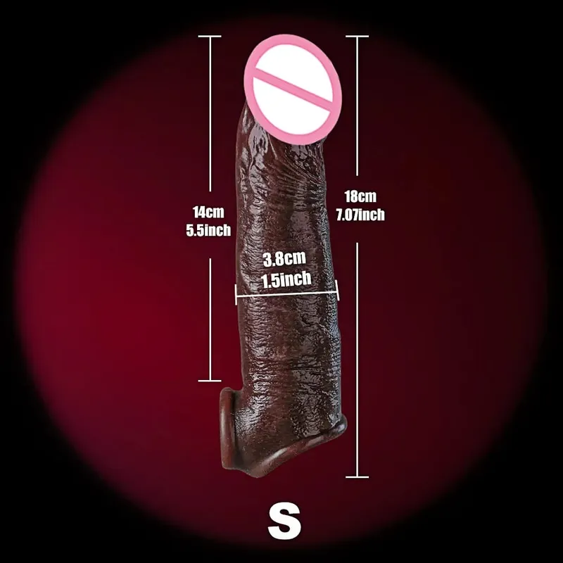 Man Dick powiększenie nasienia pierścień zabezpieczający dla mężczyzn opóźniony wytrysk miękki silikonowy nakładka na penisa Hollow Cock Ring dla dorosłych 18 + Sex zabawki — image 19