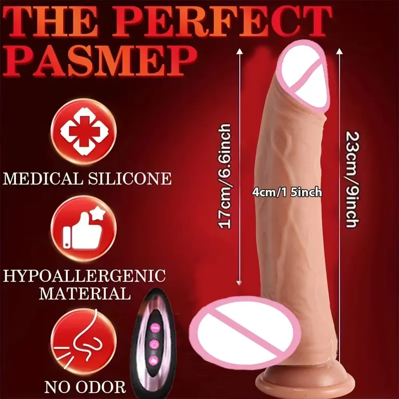 Dildo 8.66-in-1 Thrust & โหมดการสั่นสะเทือนซิลิโคนเพศของเล่นระยะไกลความร้อนและการหมุน G-Spot Stimulator สำหรับช่องคลอด Anal ใช้ Party Favor ผลิตภัณฑ์สำหรับผู้ใหญ่ 8.66 นิ้ว