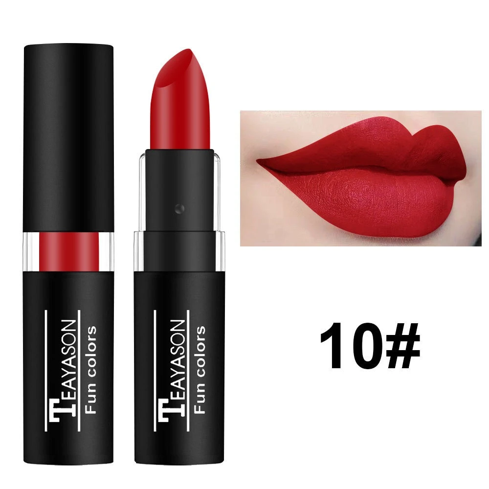 12 Warna Matte Nude Clay Gincu Vampire Makeup Punk Hitam Lip Gloss Batang Cat Gelap Tahan Lama Kalis Air Tahan Lama Kosmetik — image 17