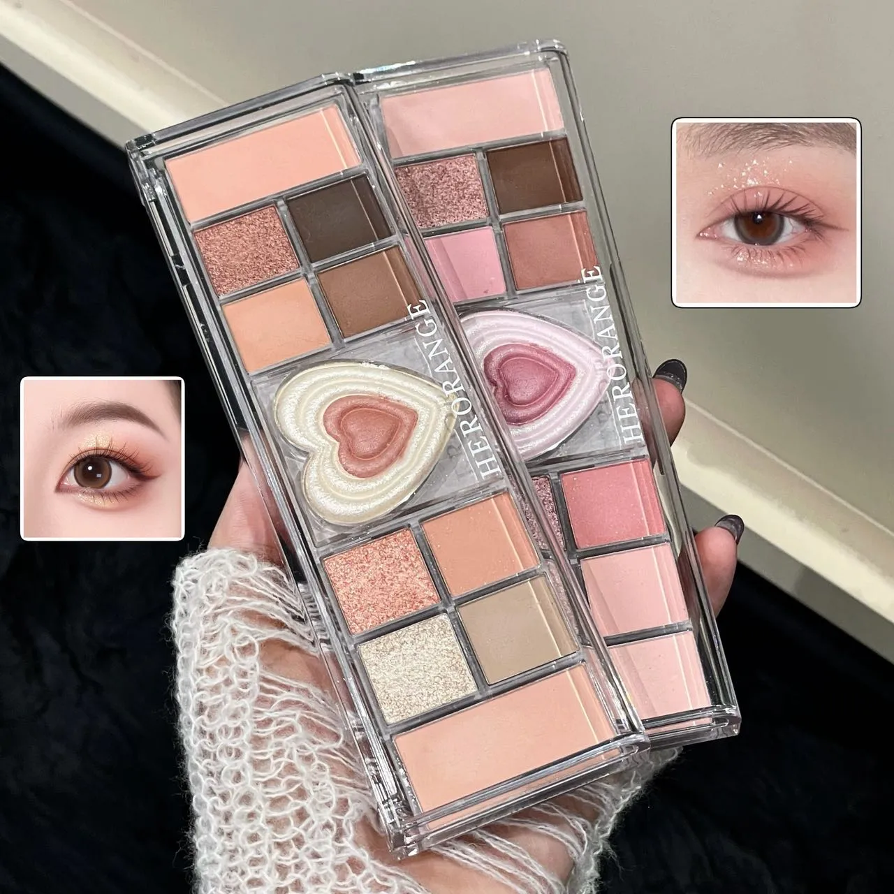 12-Color Tea Apricot Eye Makeup Palette Low Saturation Eyeshadow Palette Pearlescent Matte Shimmer Earth Color Eye Shadow Beauty — image 5