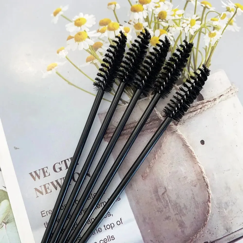 150/300pcs Mascara Bacchette Pennello per ciglia Spoolies per Estensione delle ciglia Sopracciglio e strumento per il trucco Pennelli per trucco all'ingrosso — image 3