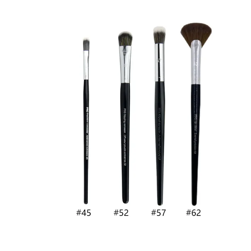 4 stk/sæt Pro Allover øjenskygge makeup børster Læbebryn Precision Concealer Blending Kuppelformet krøllet Smudge Highlight Make Up Brush — image 2