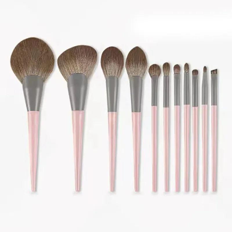 11 pcs Pink Makeup Brushes Set Vegan Eyebrow Eyelash Powder Synthetic Hair Foundation Brush Make Up Tools For Women — image 12