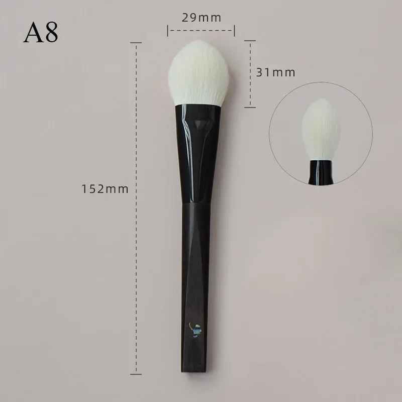 Shoushoulang Hand Crafted Makeup Brush Soft Tiny Tips Goat Hair 1PC Face Powder Blush Contour Brush Ebony Handle Makeup Brushes — image 7