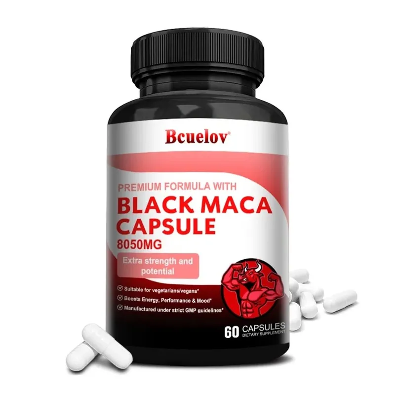Powerful Black Maca Supplement for Men and Women Improve Energy Endurance Muscle Mass Health Maca Root Vegan Capsule — image 8