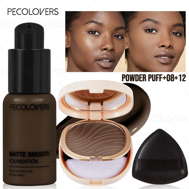 3pcs/Set Foundation Loose Powder Triangle Makeup Kit Full Coverage Liquid Foundation Waterproof Long-Lasting Base Makeup — image 8