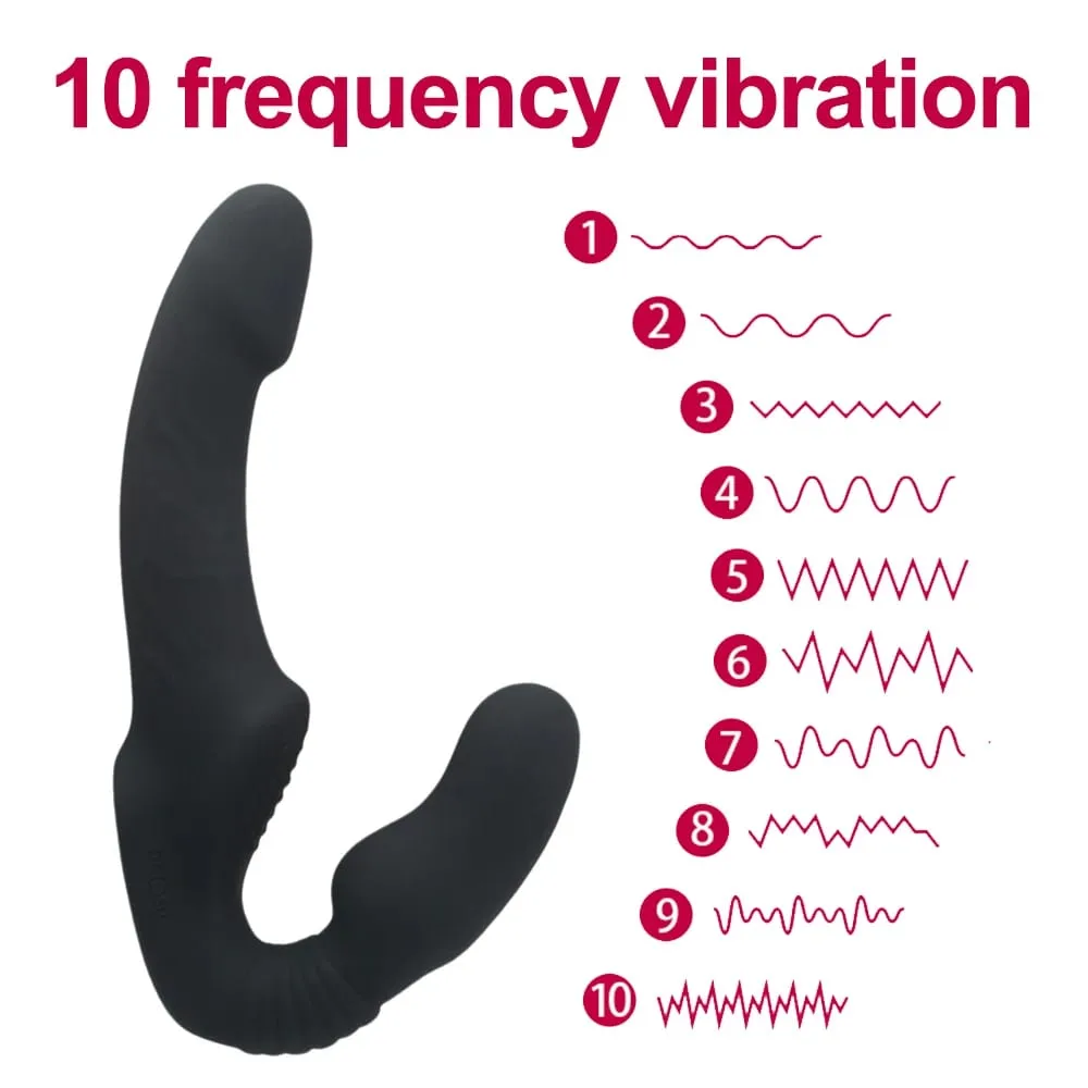 Vibromasseur gode sans bretelles avec télécommande pour femmes Couples lesbiens G Spot jouets sexuels avec stimulateur de Clitoris adulte — image 3