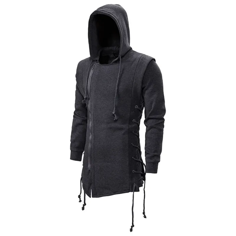 New Spring Autumn Men Hooded Hoodies Sweatshirts Casual Solid Long Sleeve Hoodies Men Fashion Zippers Loose Streetwear Outerwear — image 2