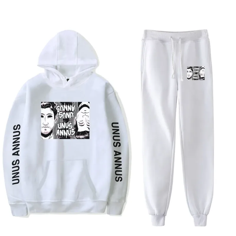 Popular Comfortable Unus Annus Print Sweatshirt Sweatpants Suit Hoodies+ Trousers Suit Boys/Girls 2 Piece Set Clothes — image 9