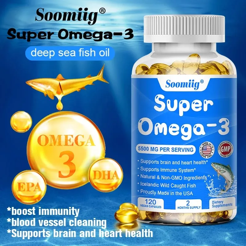 น้ำมันปลาโอเมก้า 3 - พร้อม DHA & EPA - รองรับระบบประสาทสมอง หัวใจและหลอดเลือด สุขภาพผิว สารต้านอนุมูลอิสระ - 120 แคปซูล — image 4