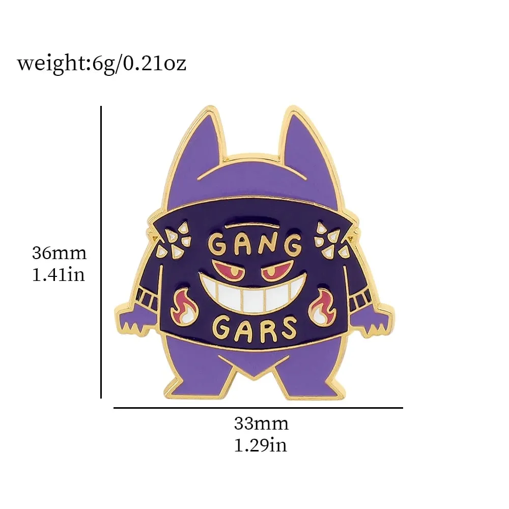 Broches de dessin animé Gengar, épingles à revers en émail pour sac à dos, accessoires de Collection de Fans, broches cadeaux — image 2