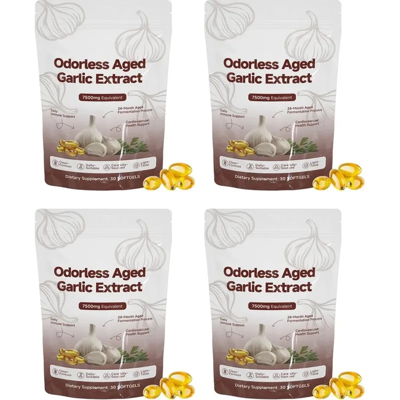 Odorless Aged Garlic Extract 7500mg Equivalent Softgels 30 Count Daily Garlic Supplement Heart & General Wellness Support — image 11