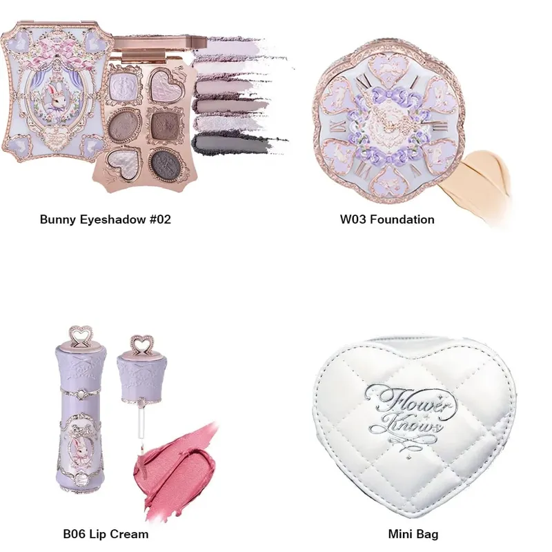 Maquillage fleur sait ensemble Swan Ballet série Six couleurs fard à paupières Palette en relief fard à joues brillant rouge à lèvres Kit avec sac tout en — image 26