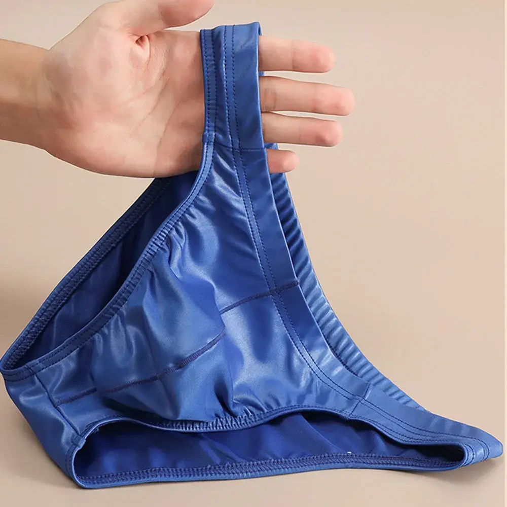 Wasserdichte Männer Slips Glänzend Tanga Seidig Glatte Unterhose Low-taille Männer Unterwäsche Taille Ausbuchtung Beutel Dessous Höschen Unterhose — image 2