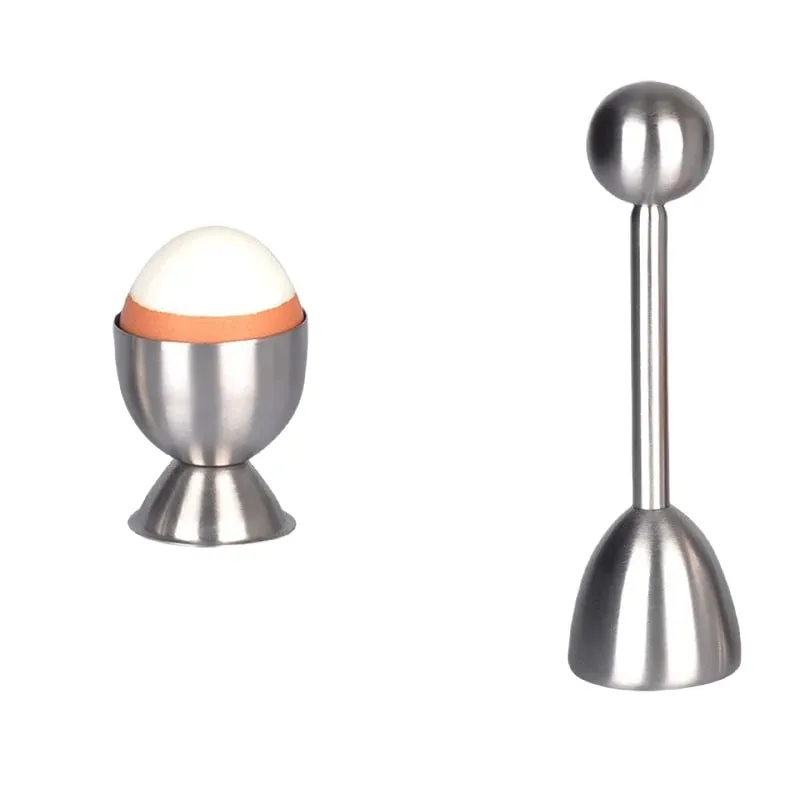 Apriscatole per uova in acciaio inossidabile Apriscatole Testa d'uovo Taglierina per guscio d'uovo Portauova Utensile multiuso per uova Gadget da cucina — image 9