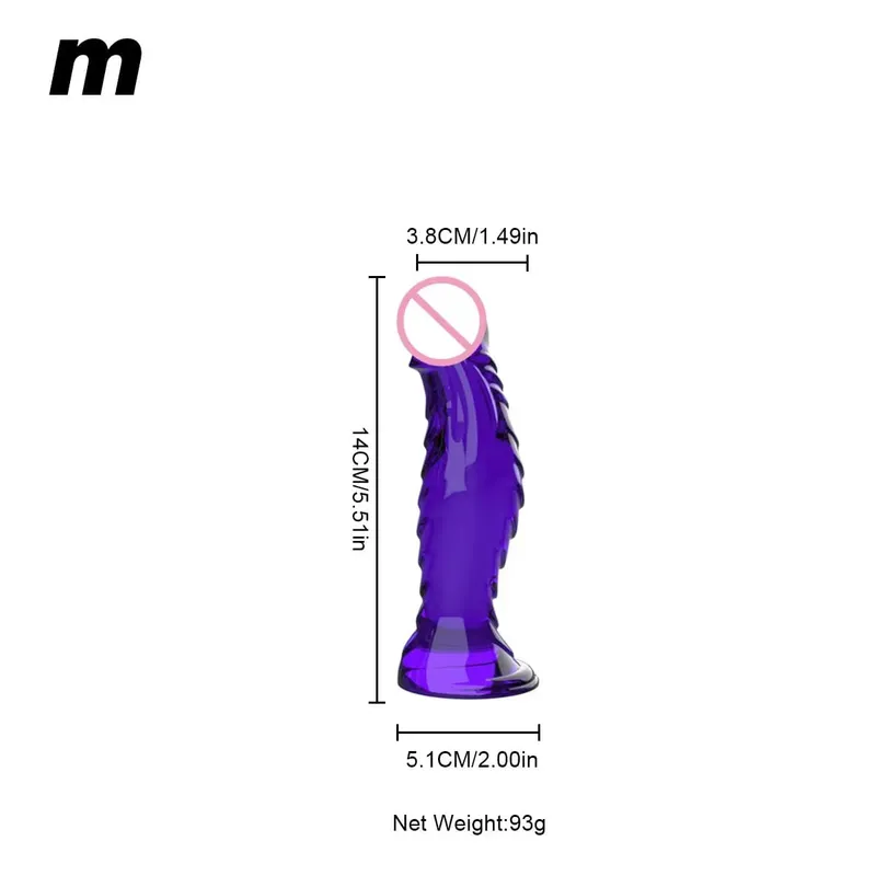 Dildo Kaca Spiral Bening Kristal dengan Dasar Cangkir Hisap Kuat Mainan Seks Vagina Anal Realistis Transparan untuk Pasangan Wanita Pria — image 12