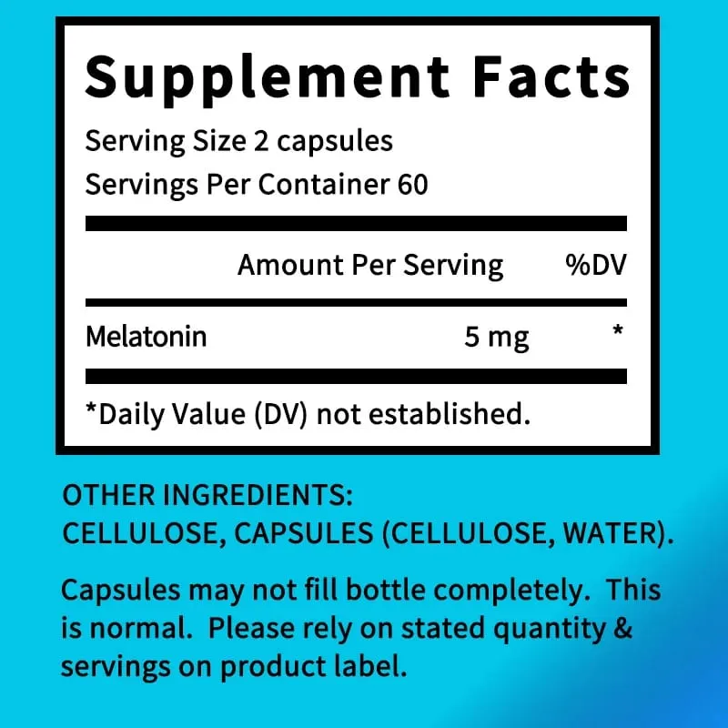 Kapsul Suplemen Melatonin 5 Mg - Sokongan Tidur Semulajadi Relaksasi dan Ketenangan Menggalakkan Kualiti Tidur — image 6