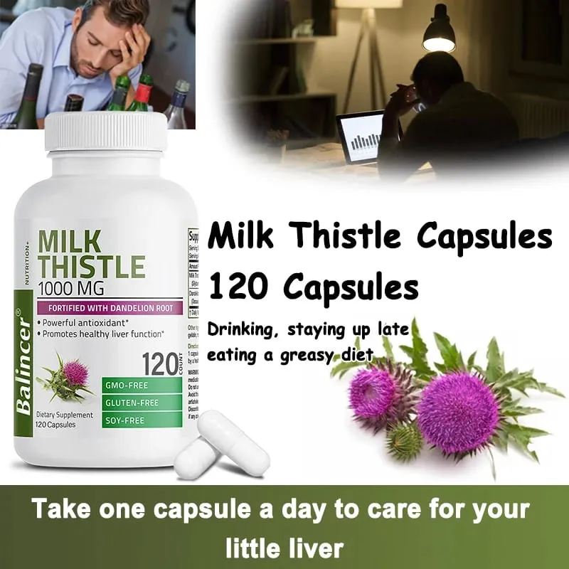 อาหารเสริม Thistle นมธรรมชาติ - ล้างพิษและทำความสะอาดสำหรับผู้ชายและผู้หญิง สุขภาพตับ และสนับสนุนการทำงานของตับ — image 7