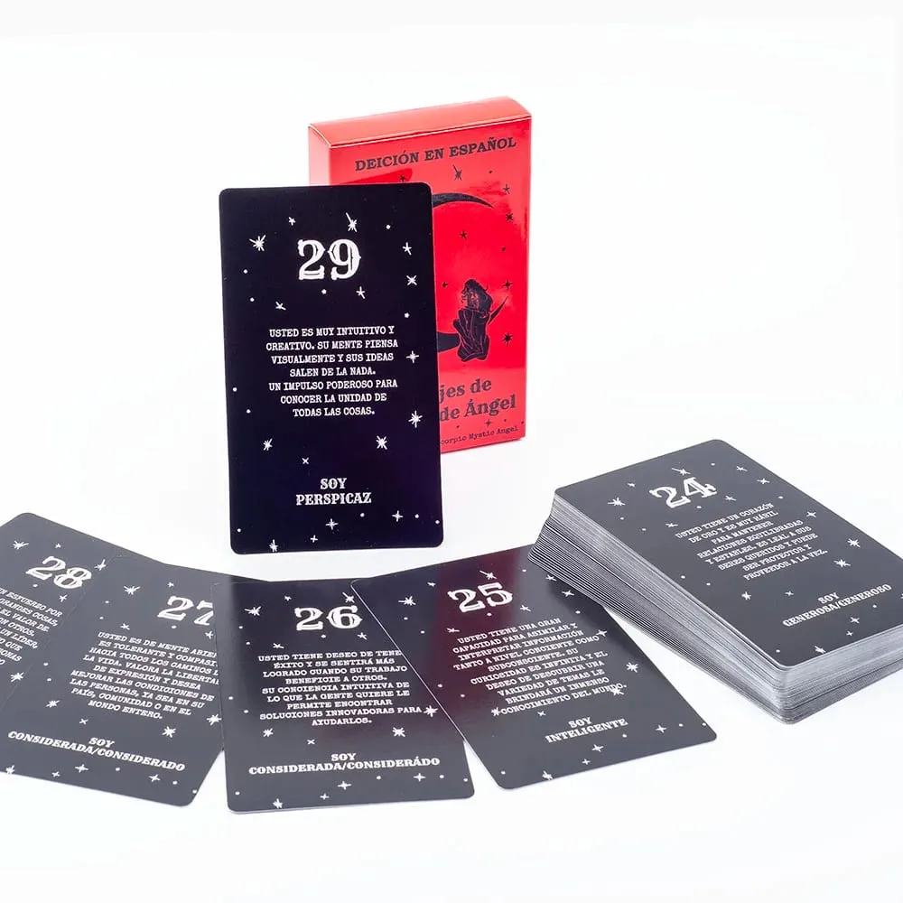 Mensajes de Número de Ángel 54 szt. Wersja hiszpańska wróżenie losu karty do tarota wróżenie gry karciane Party gra planszowa 10.3*6CM — image 1