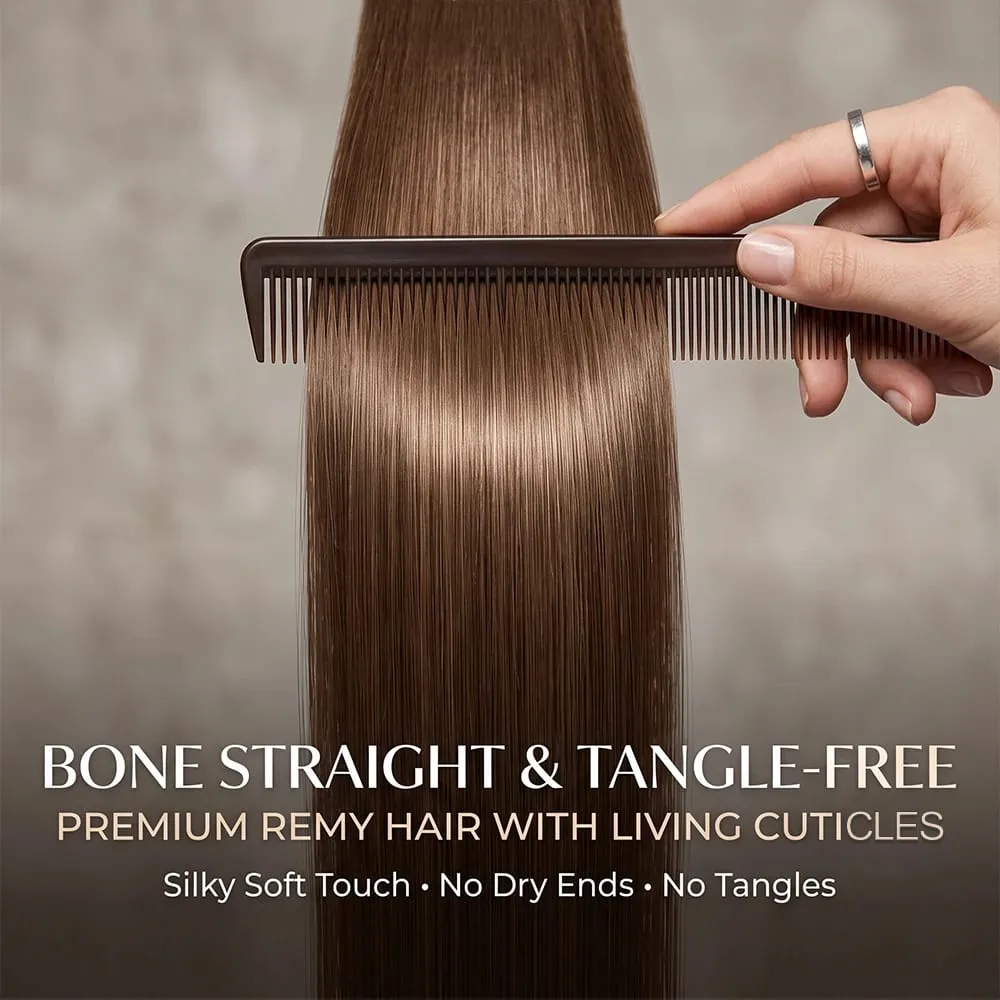 Colored 4A Medium Brown Tape In Hair Extensions 100% Human Hair Seamless Invisible 21Pcs/Pack 50g Remy Straight Brazilian 22 24 Inch Pure Human Hair For Women — image 6