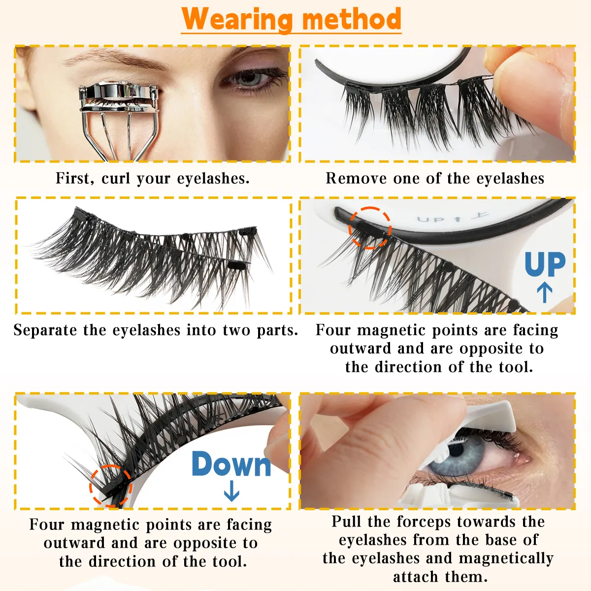 1/3 คู่ Magnetic Eye Lashes ขนตาทำด้วยมือ Soft Reusable Magnetic Lashes ดูธรรมชาติ 3D False Lashes แต่งหน้าแหนบชุด — image 6