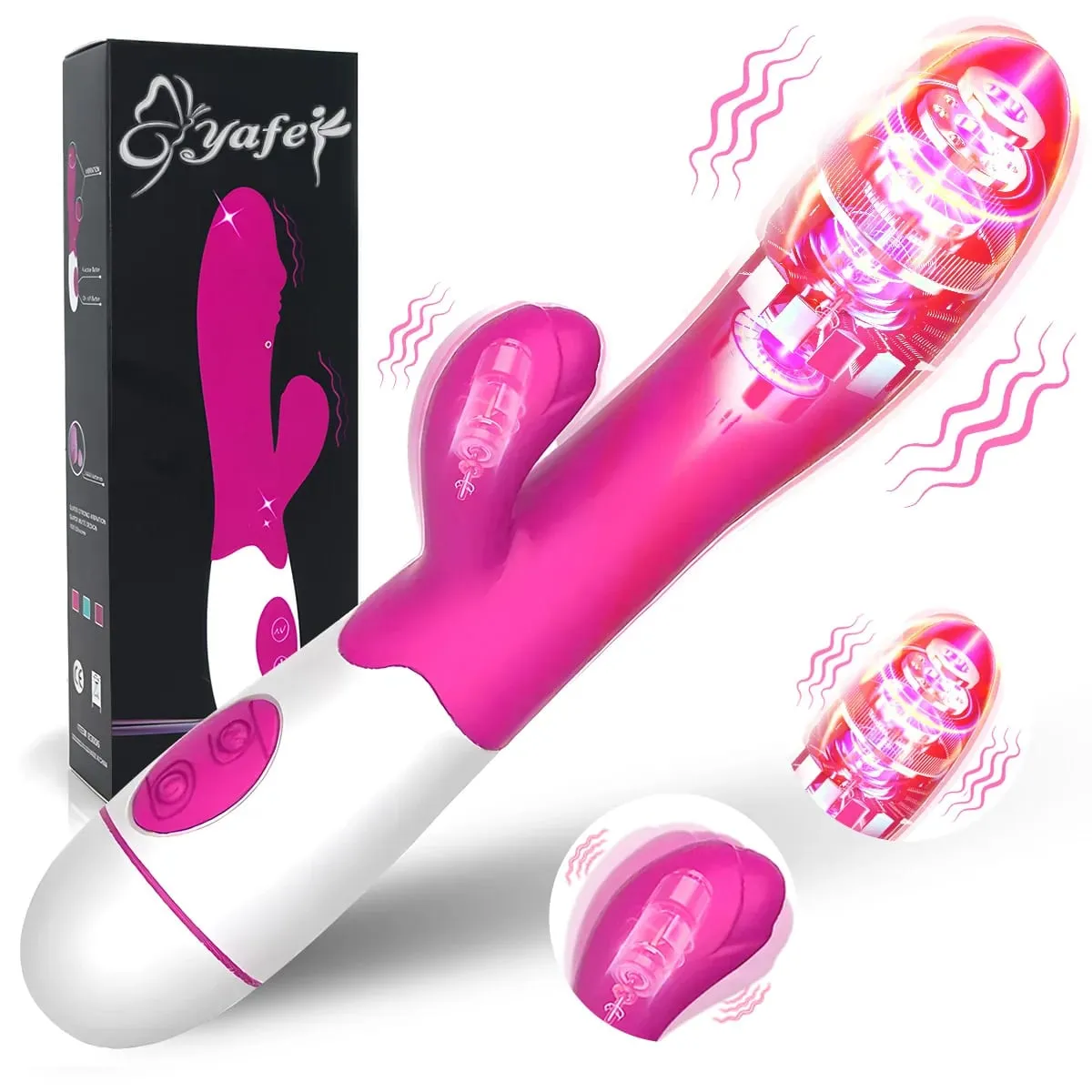 Vibromasseur lapin gode puissant double Vibration point G Stimulation du Clitoris masturbateurs masseur Vaginal adulte pour femmes jouets sexuels — image 1