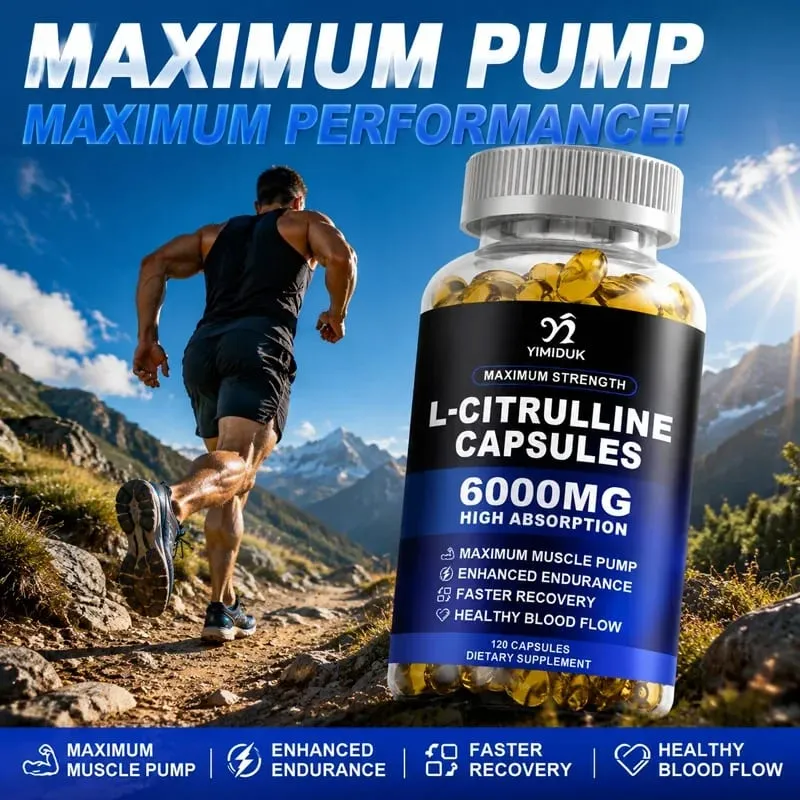 Capsule di L-citrullina ad alta resistenza con gelatina La vitamina E aiuta la vasodilatazione aumenta la pienezza muscolare accelera il recupero — image 6