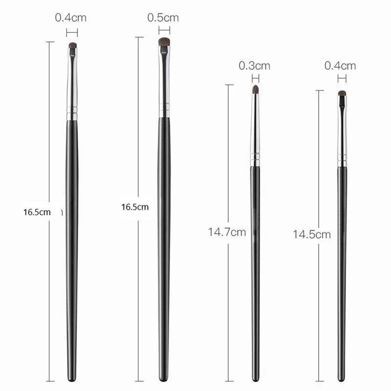 4Pcs Berus Pembayang Mata Halus Smudge Precision Eyeliner Berus Solek Kelopak Mata Penyerlah Berbaring Ulat Sutera Berus Solek Alat — image 3