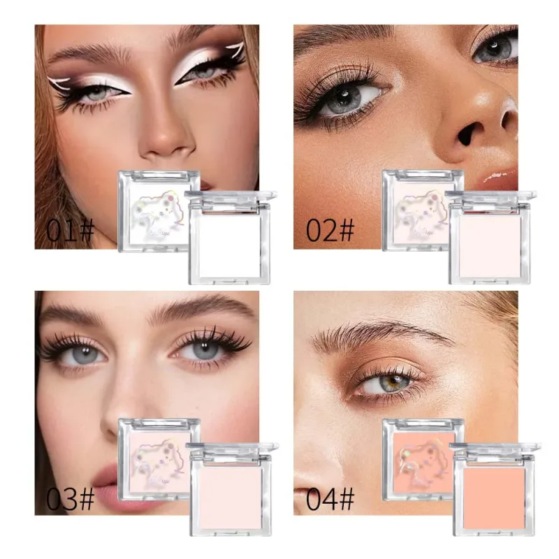 Palette de fards à paupières blanc mat, Base de pli coupée, surligneur, imperméable, longue durée, éclaircissant, coque de maquillage pour les yeux — image 3