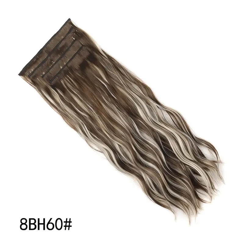 Jeedou Synthetic 4 Teile/satz Clip-in Strand Wellige Haarverlängerungen Lange Bouncy Lockige Haarteile Schwarz Braun Farbe für Frauen — image 15