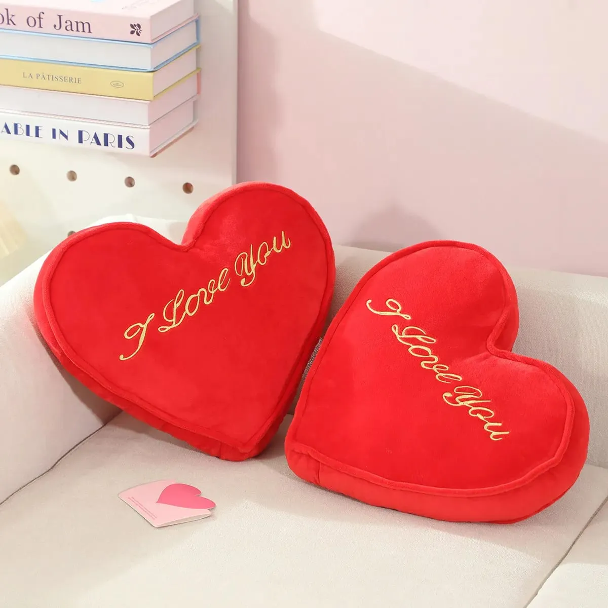 35x30 ซม.หัวใจสีแดงหมอน Plush ตุ๊กตา I LOVE U กลับสนับสนุนเบาะรองนั่งนุ่มวันวาเลนไทน์ party ตกแต่งแฟนของขวัญ — image 3