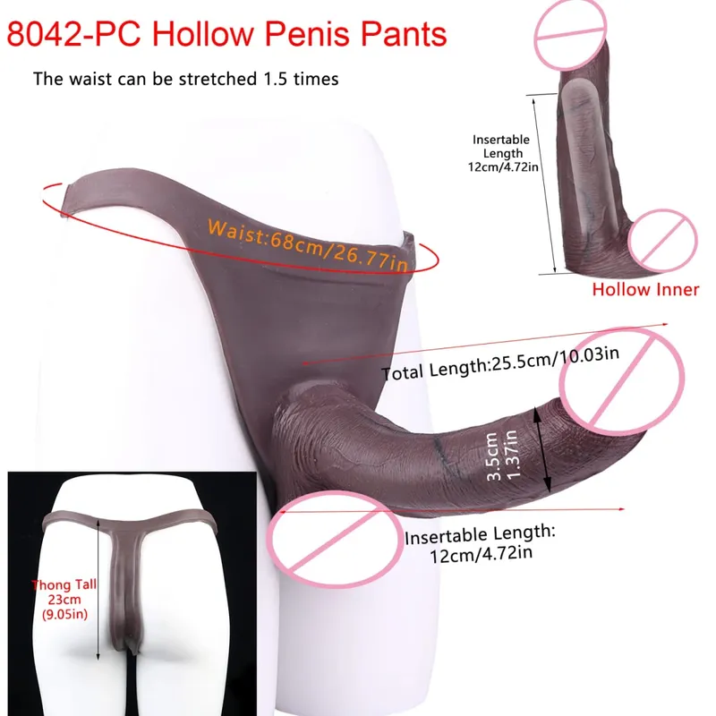 Duże, puste spodnie silikonowe typu Dildo Premium, nadające się do noszenia, hiperrealistyczne, wkładane nakładki na penisa, intymne zabawki do noszenia dla dorosłych — image 32