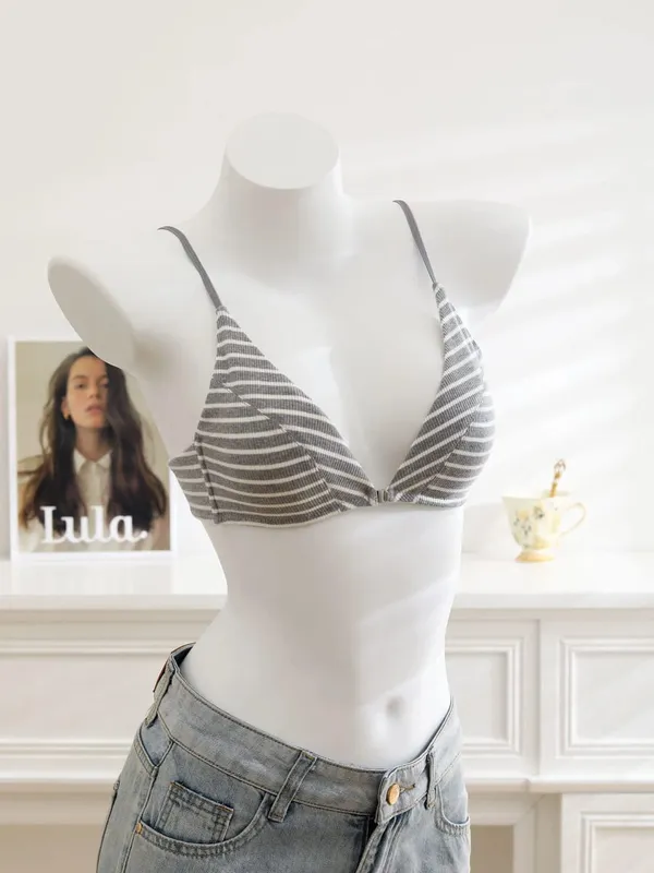 Kvinder Front lukning BH Sæt Sommer Tynd Let Bomuld Fransk Trekant Skål Rygløs Beauty Back Lingeri dragt til lille bryst S-XL — image 11
