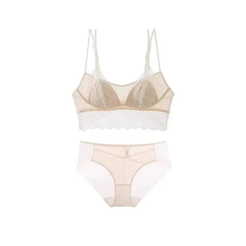 Bralette Renda Seksi Tanpa Berwayar | Bra Piala Segitiga Perancis | Musim Panas Nipis Bernafas untuk Wanita | Slimming Strappy Back Lingerie — image 11